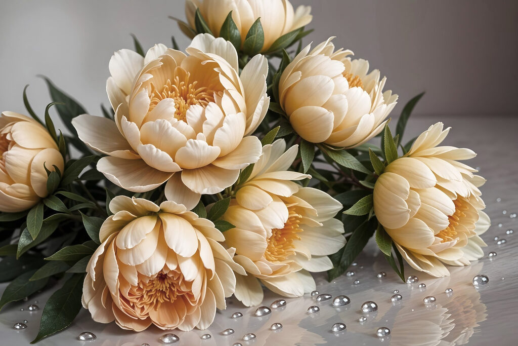 Group of flowers on a table Group of flowers on a table