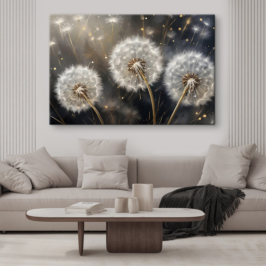 Delicate dandelions in soft light