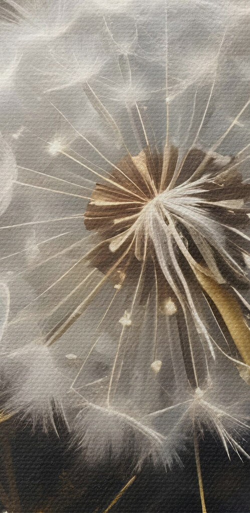 Delicate dandelions in soft light