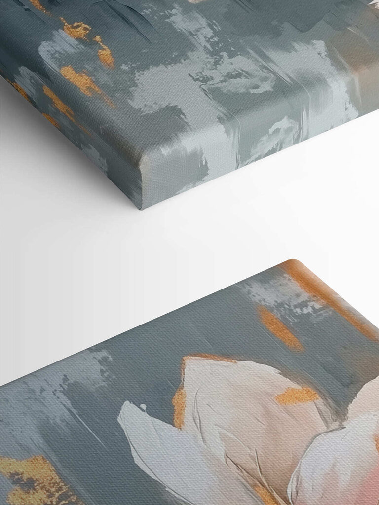 Painting of flowers on a blue background Painting of flowers on a blue background