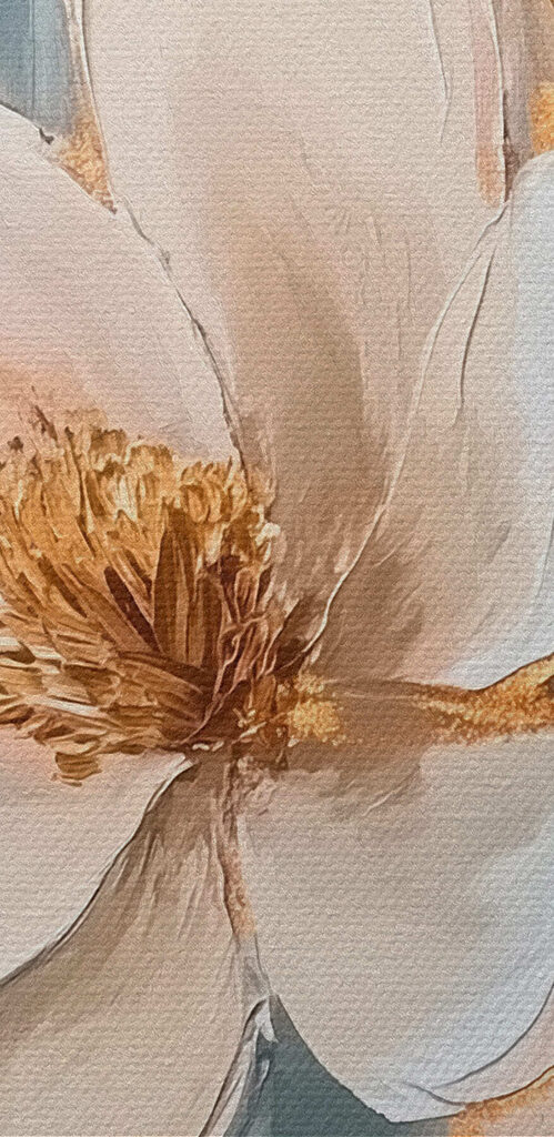 Painting of flowers on a blue background Painting of flowers on a blue background