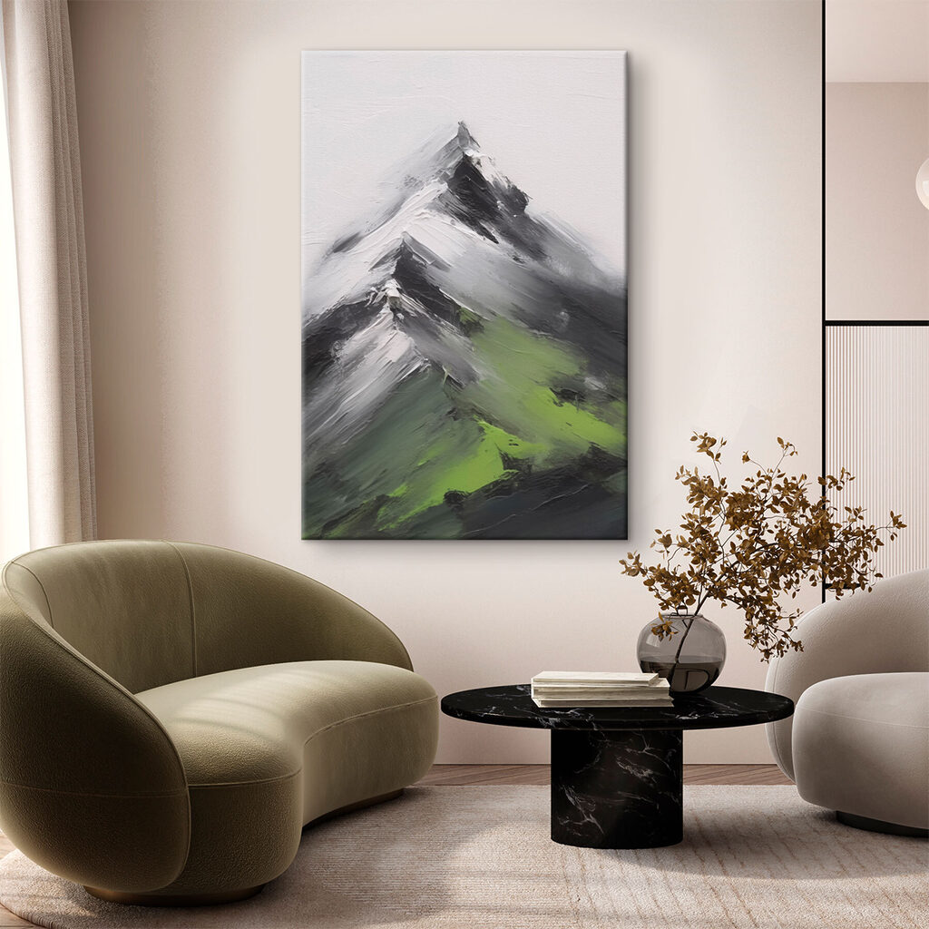 Painting of a mountain peak Painting of a mountain peak