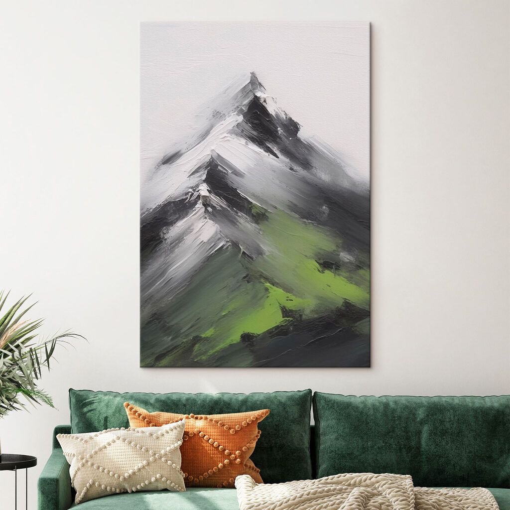 Painting of a mountain peak Painting of a mountain peak
