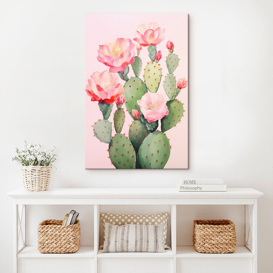 Pictura unui cactus cu flori