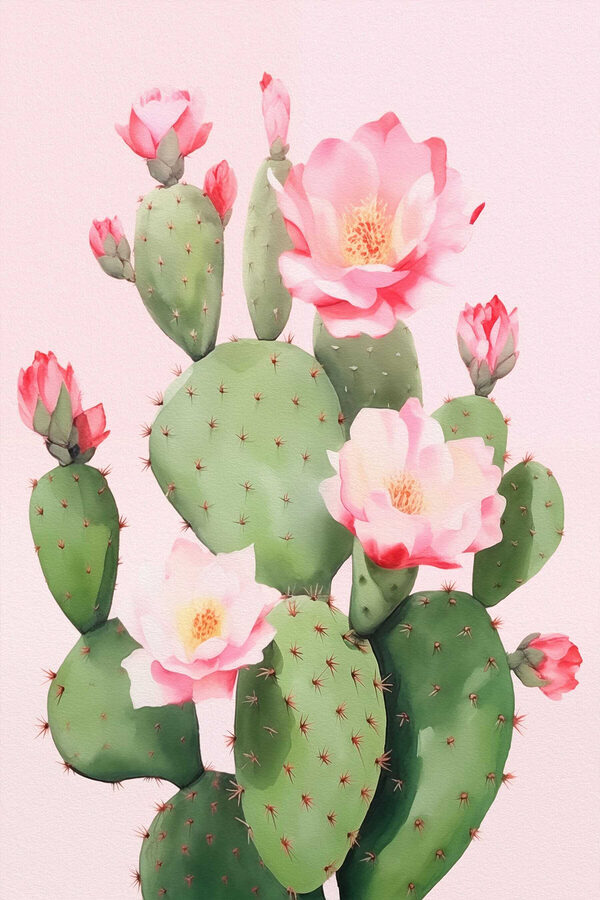 Cactus cu flori roz Cactus cu flori roz