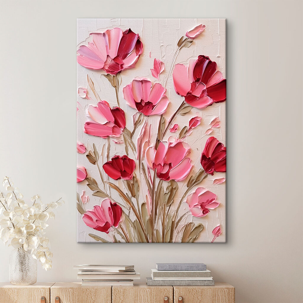 Painting of pink flowers Painting of pink flowers