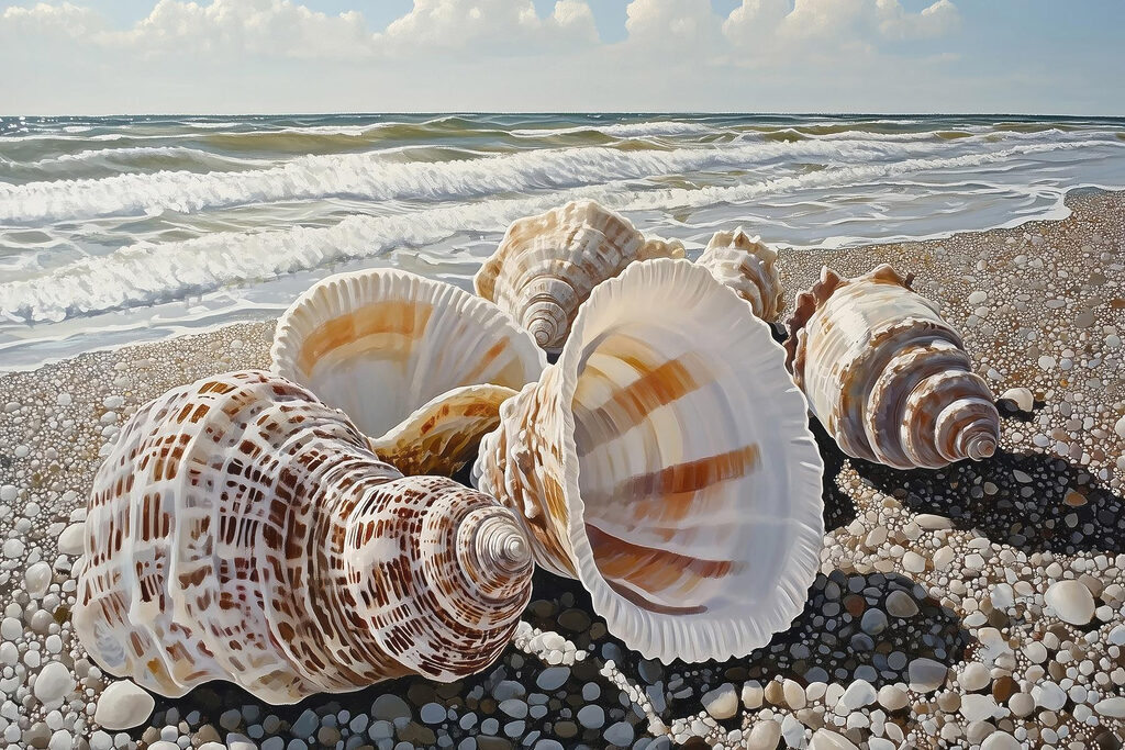 Seashells on a beach Seashells on a beach