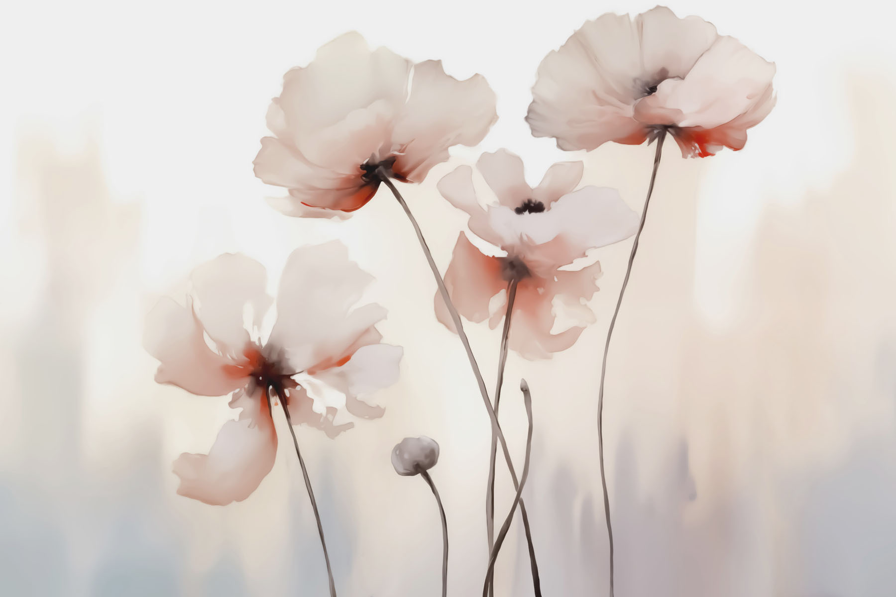 Group of flowers on stems