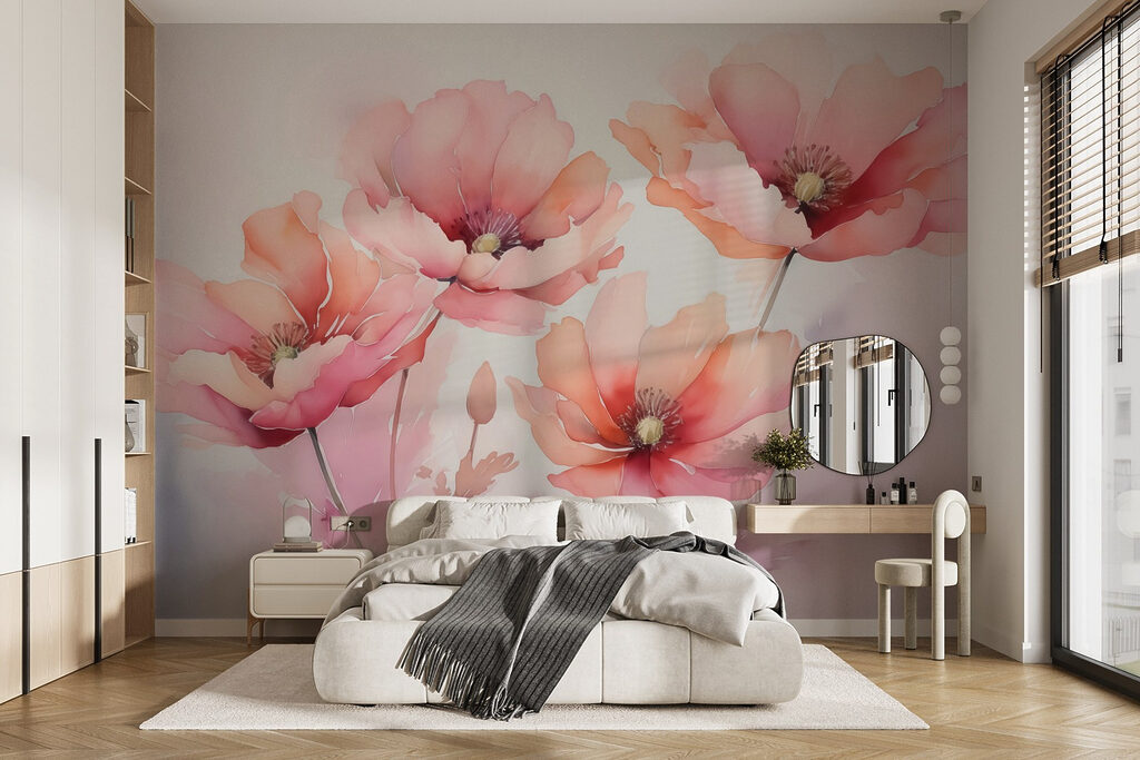 Painting of flowers on a white background