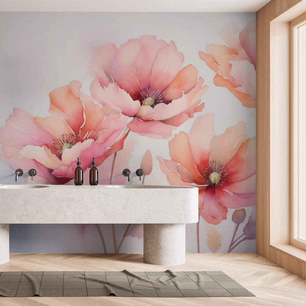 Painting of flowers on a white background