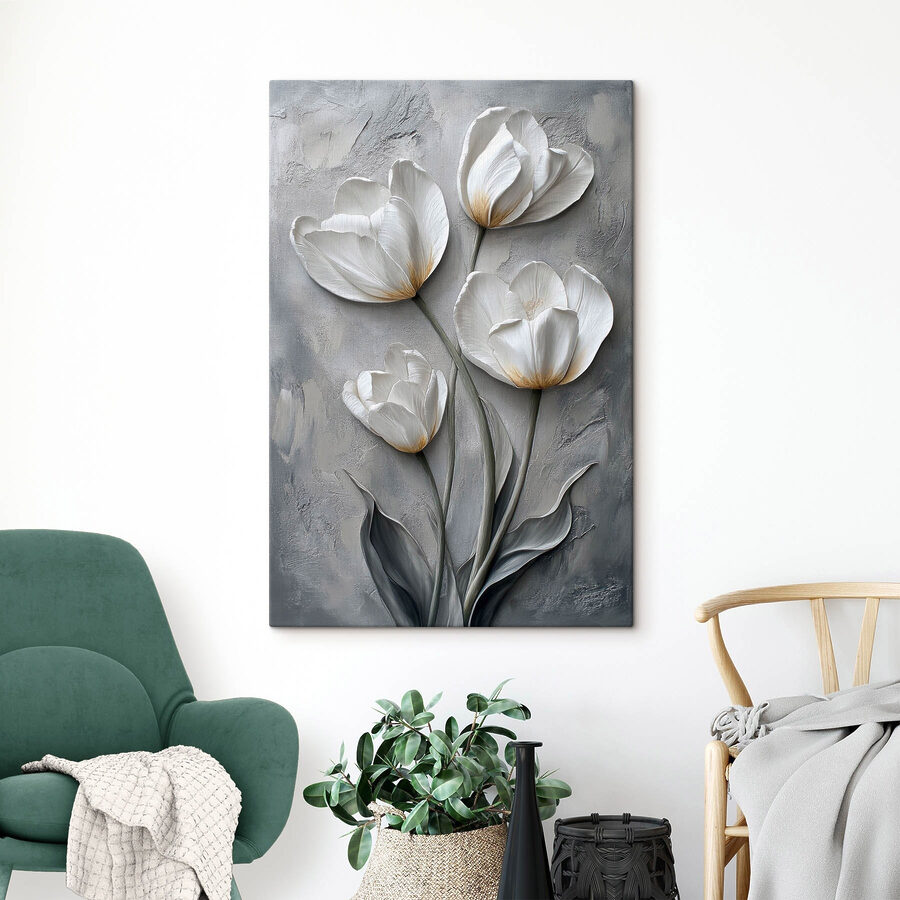 Pictura de flori albe