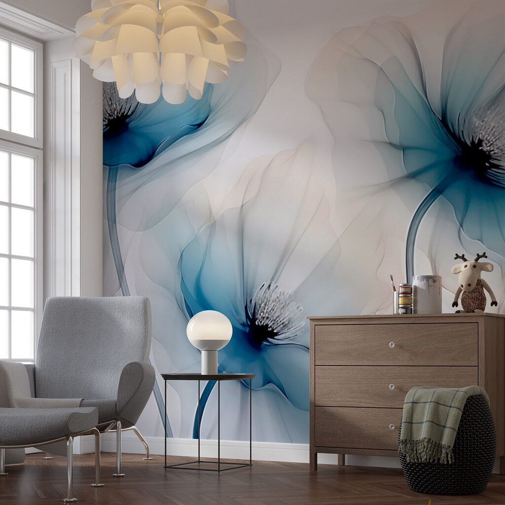 Group of flowers with blue petals Group of flowers with blue petals