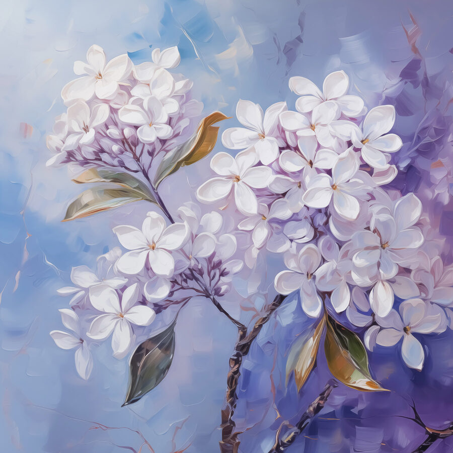 Pictura de flori albe