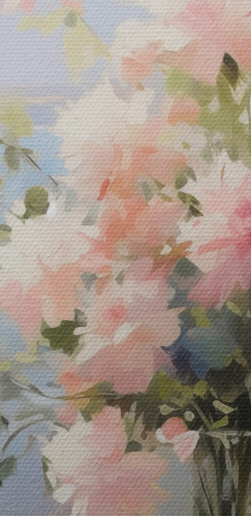 Vase of flowers in front of a window