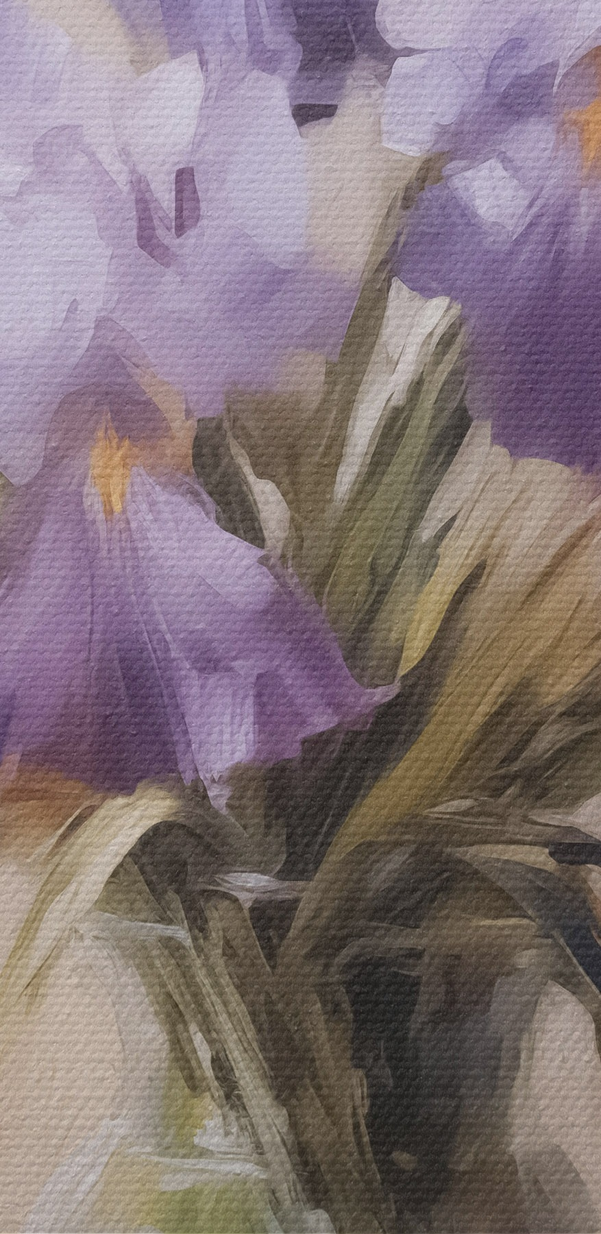 Pictura de flori violet într-o vază