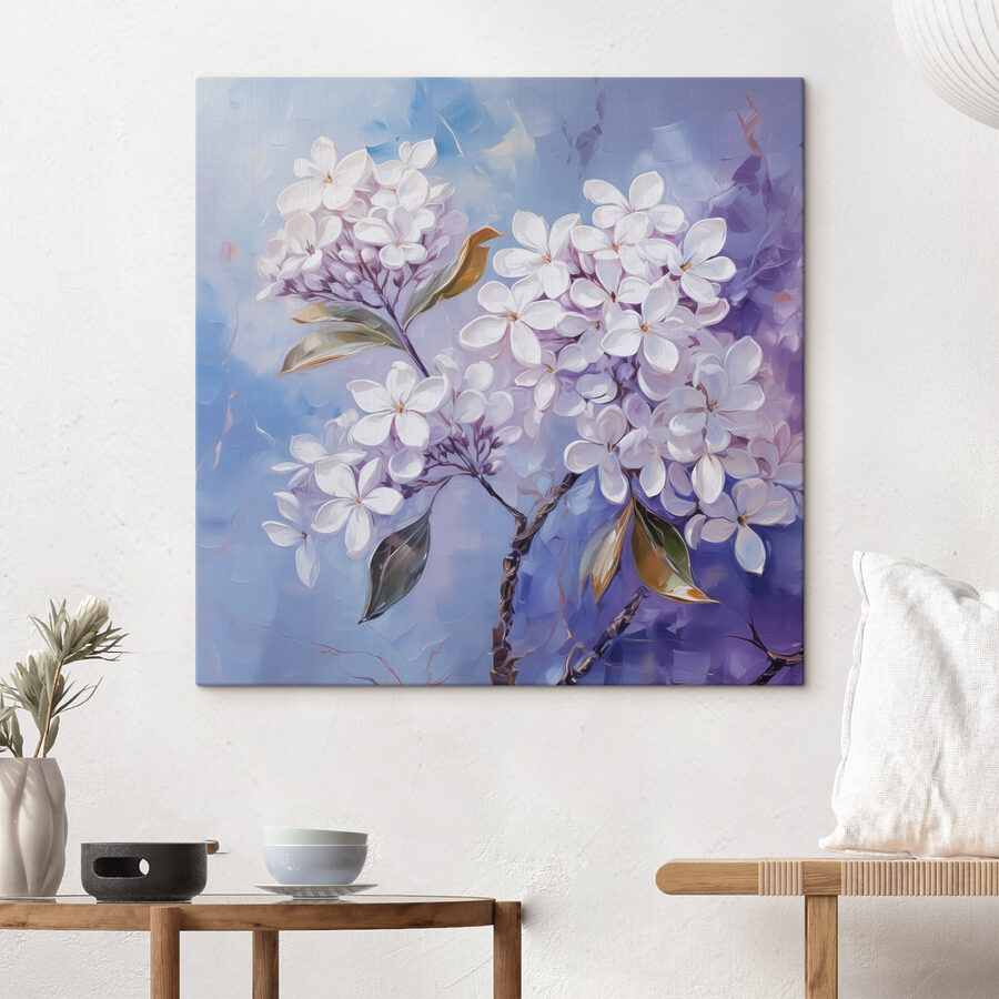 Pictura de flori albe