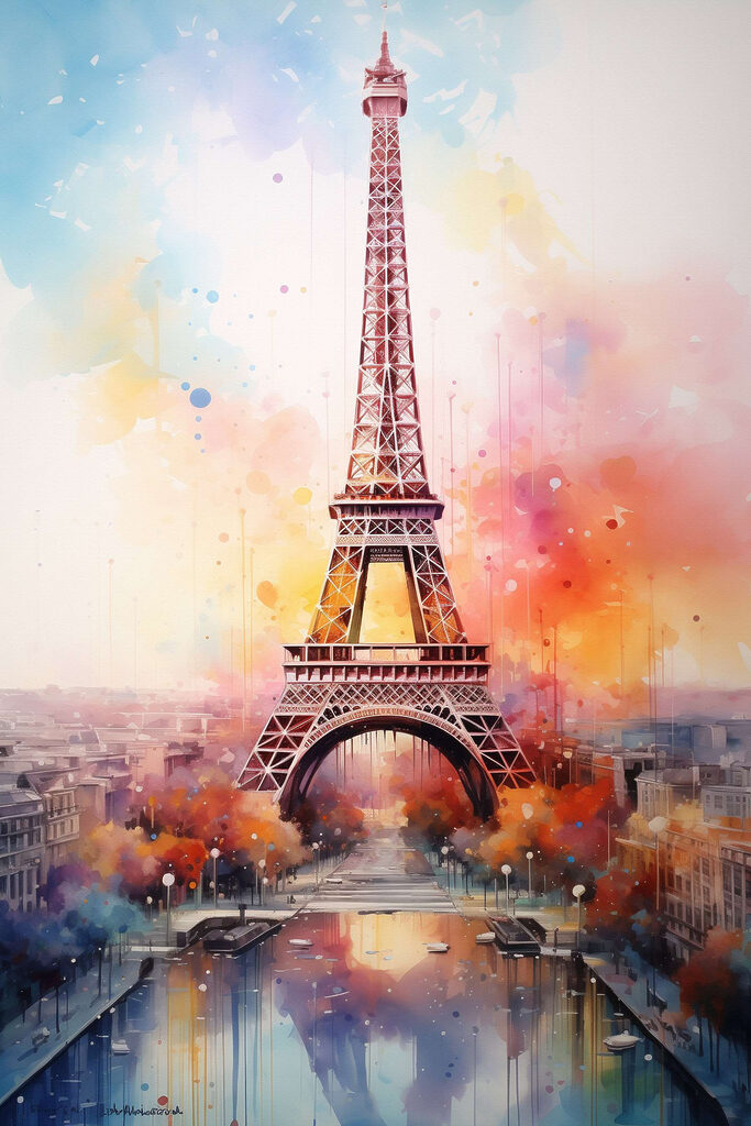 Painting of a tower Painting of a tower