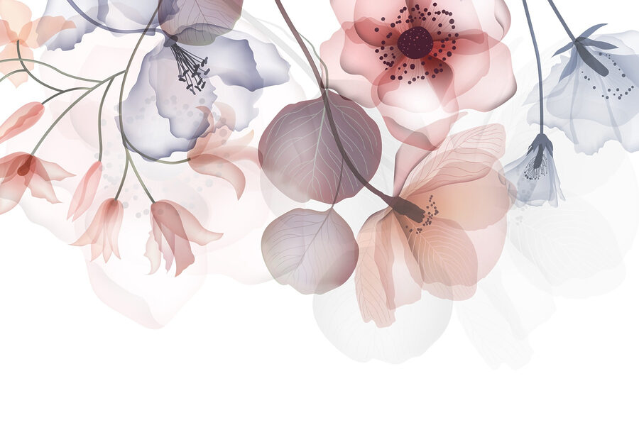 Design floral delicat cu nuanțe moi