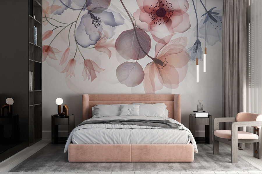 Design floral delicat cu nuanțe moi