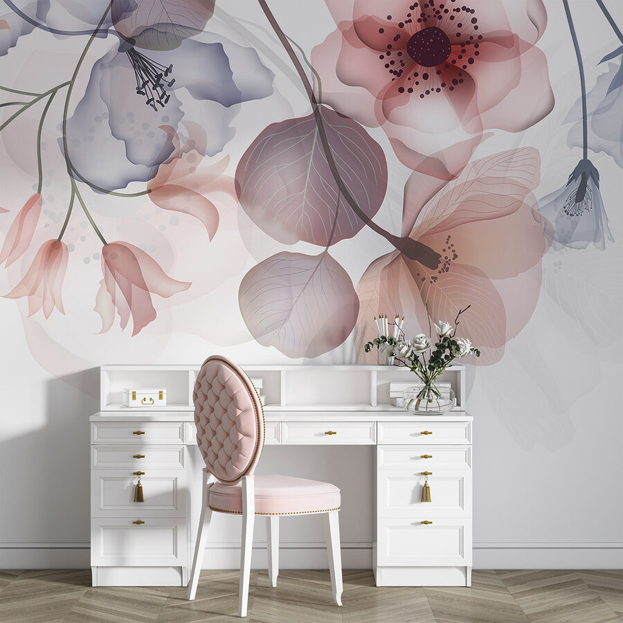 Design floral delicat cu nuanțe moi