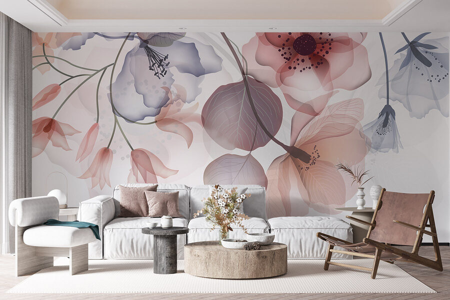 Design floral delicat cu nuanțe moi