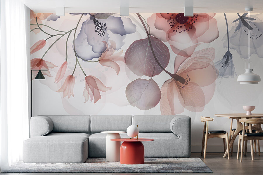 Design floral delicat cu nuanțe moi