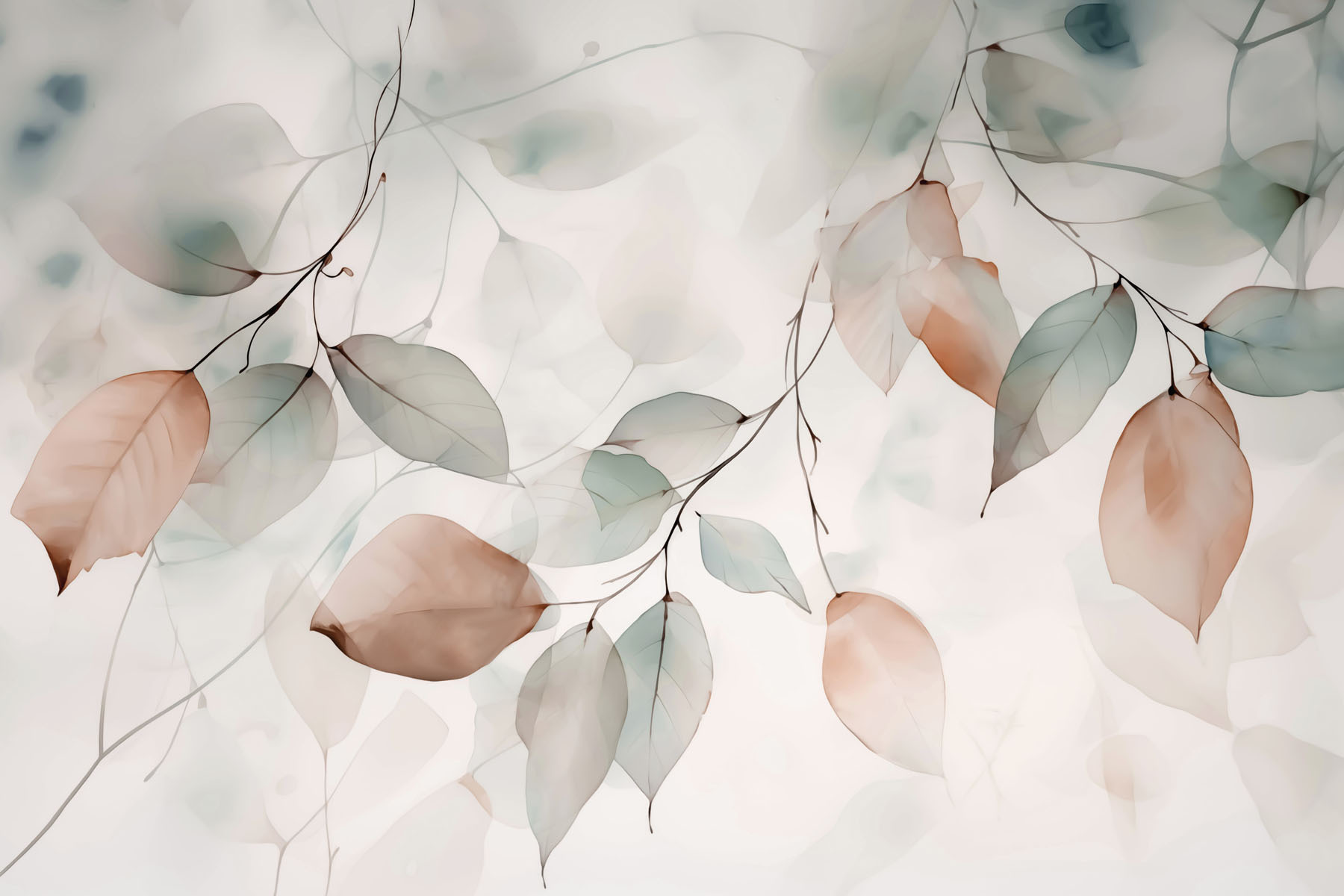Delicate leaves in soft hues