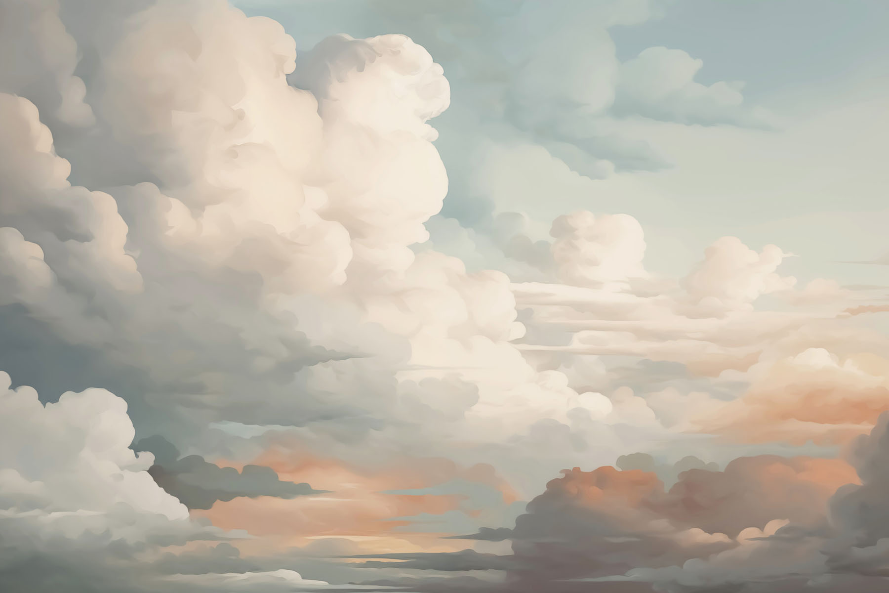 Cloudy sky with many clouds