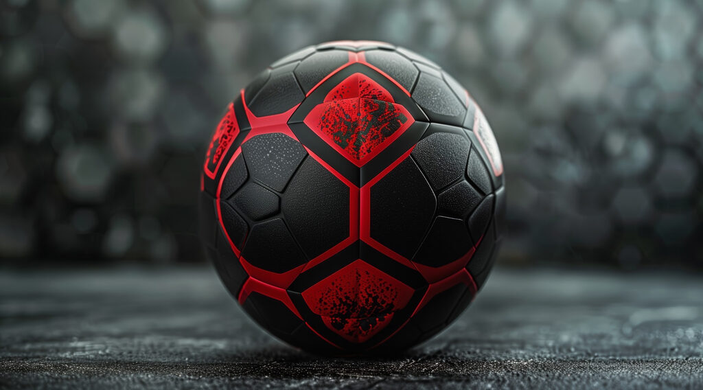 Balon de fotbal dinamic negru și roșu Balon de fotbal dinamic negru și roșu