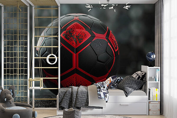 Balon de fotbal dinamic negru și roșu Balon de fotbal dinamic negru și roșu