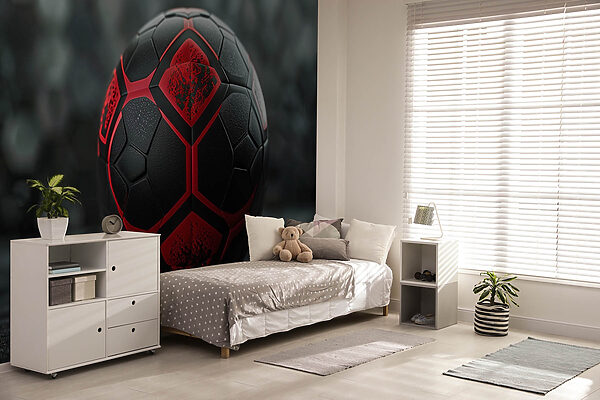 Balon de fotbal dinamic negru și roșu Balon de fotbal dinamic negru și roșu