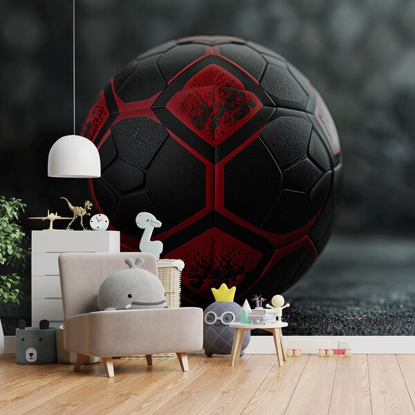 Balon de fotbal dinamic negru și roșu Balon de fotbal dinamic negru și roșu