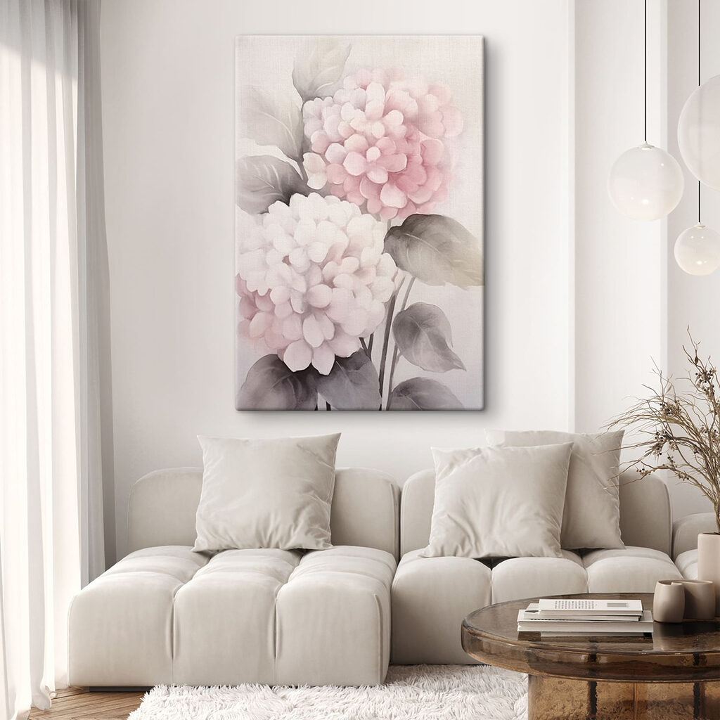 Painting of pink flowers