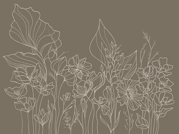 Desen liniar de flori Desen liniar de flori