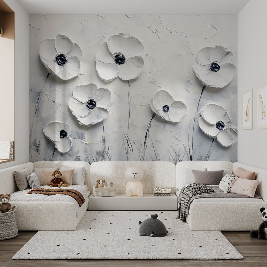 Pictura de flori albe