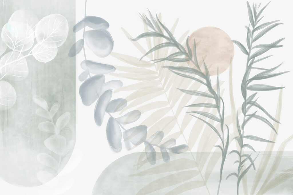 Ilustrație botanică senină în tonuri moi Ilustrație botanică senină în tonuri moi