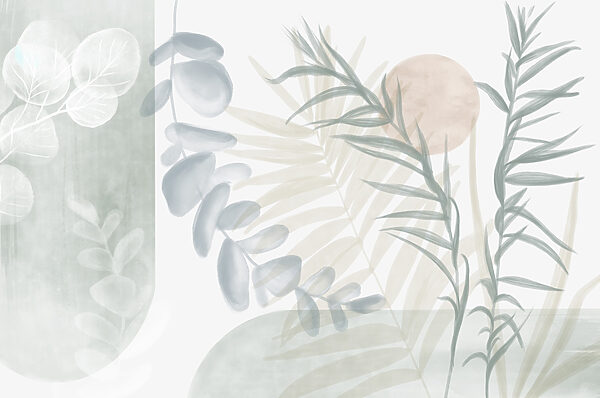 Ilustrație botanică senină în tonuri moi Ilustrație botanică senină în tonuri moi