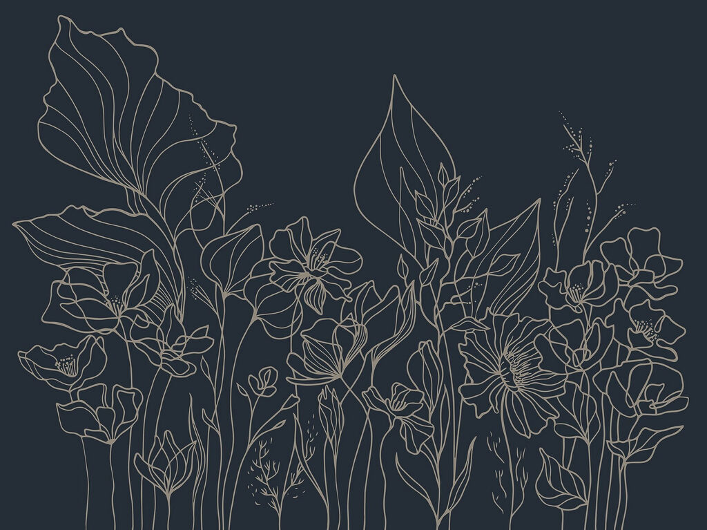 Desen liniar de flori Desen liniar de flori