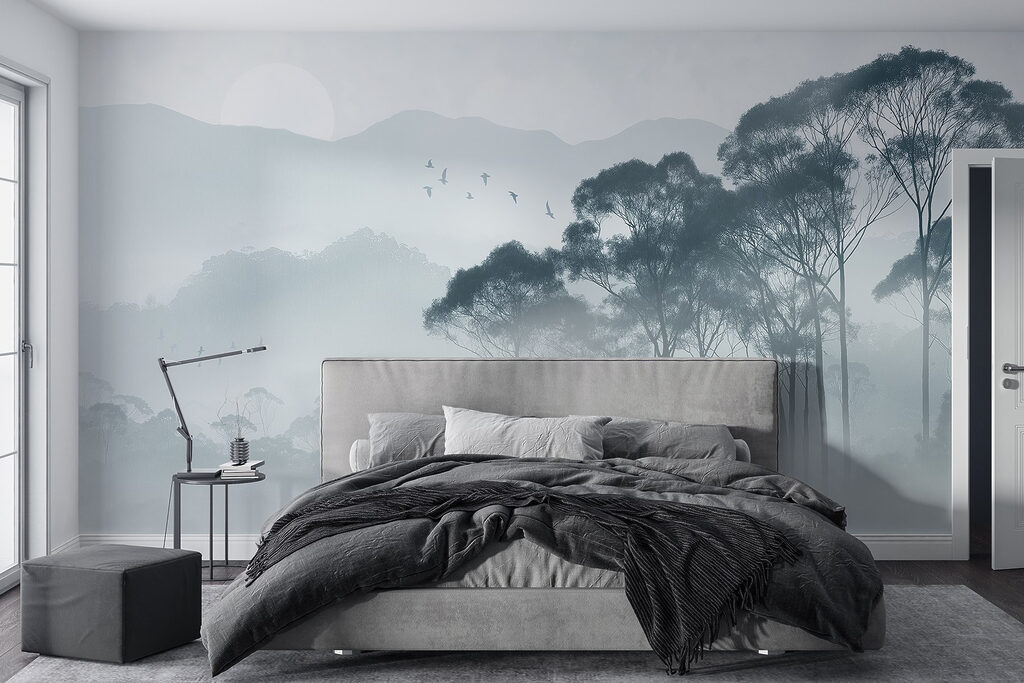 Group of trees in fog