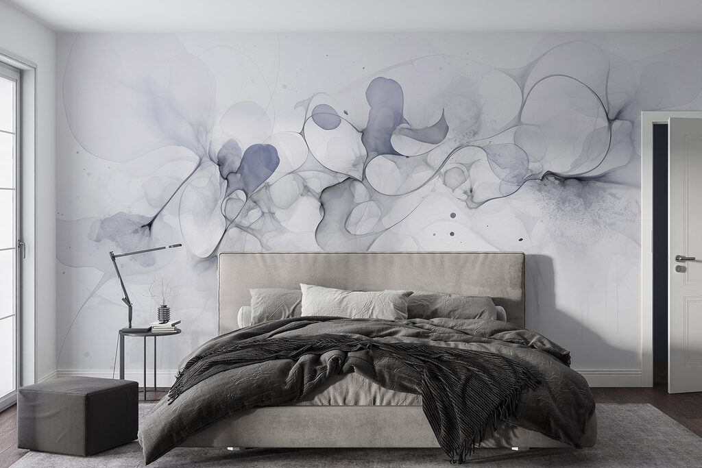 Abstract fluid shapes in soft tones