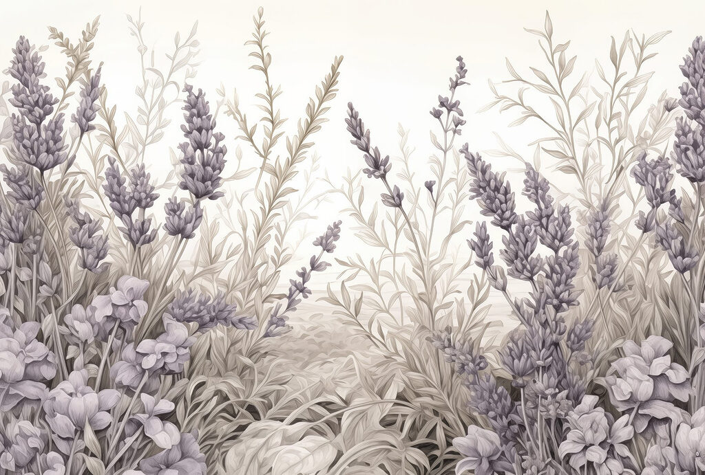 Lavanda delicată înflorește în armonie. Lavanda delicată înflorește în armonie.