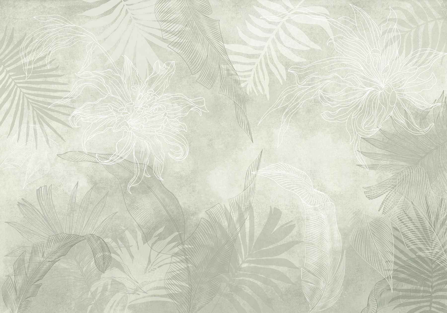 White and grey floral pattern