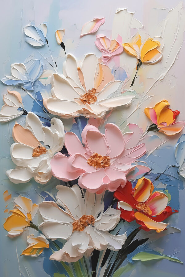 Pictura de flori pe un perete Pictura de flori pe un perete