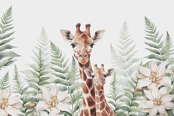 Girafe și flori Girafe și flori