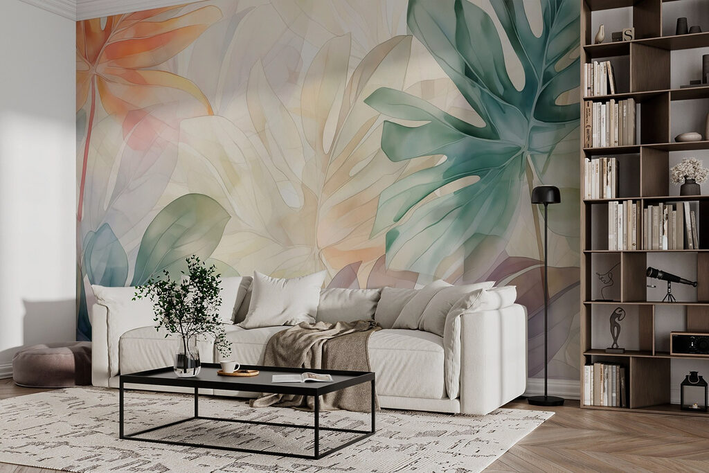 Soft hues of tropical foliage blending