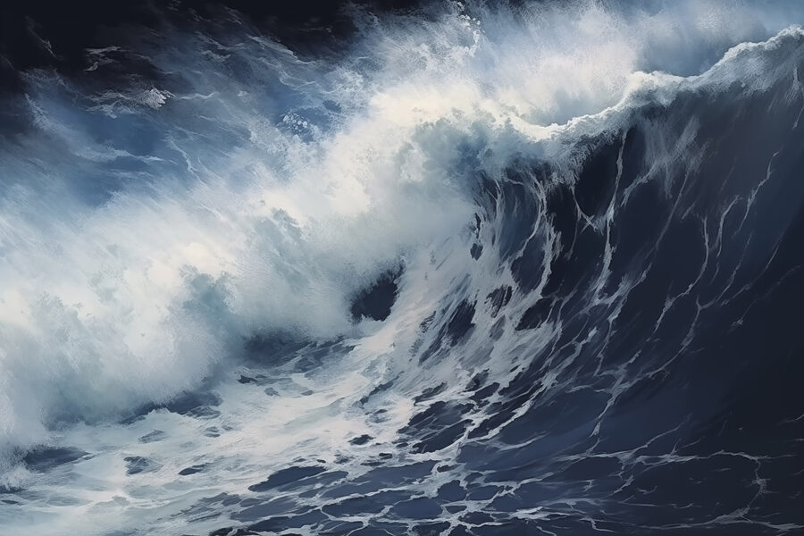 Val mare în ocean