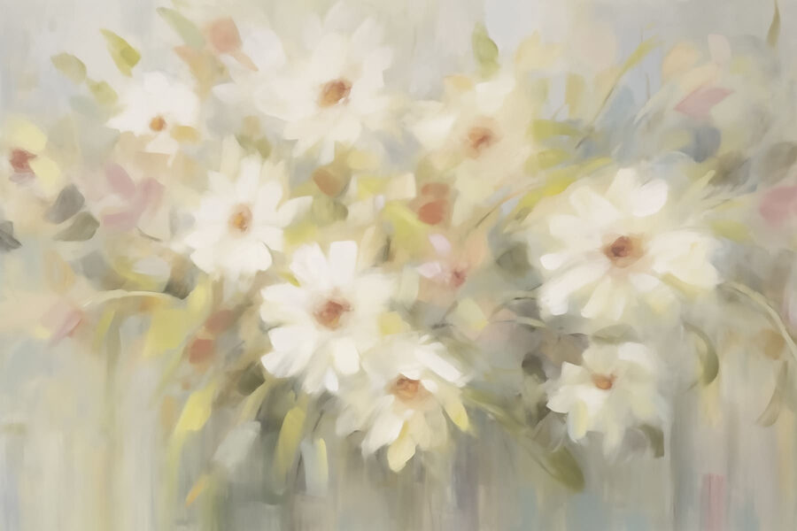 Pictura de flori albe