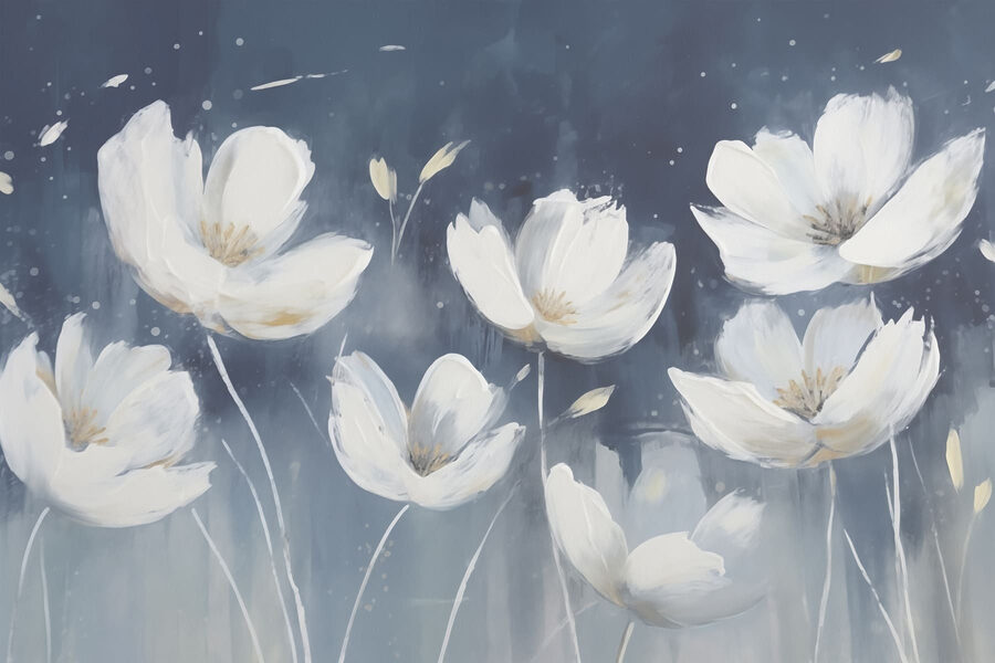 Pictura de flori albe