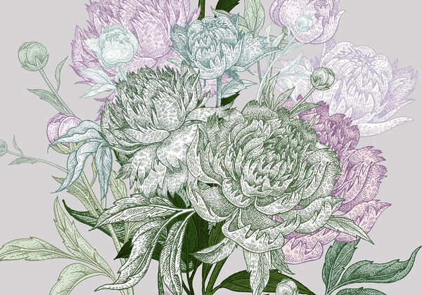 Ilustrație florală vibrantă cu detalii Ilustrație florală vibrantă cu detalii