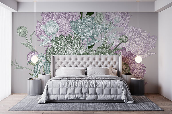 Ilustrație florală vibrantă cu detalii Ilustrație florală vibrantă cu detalii
